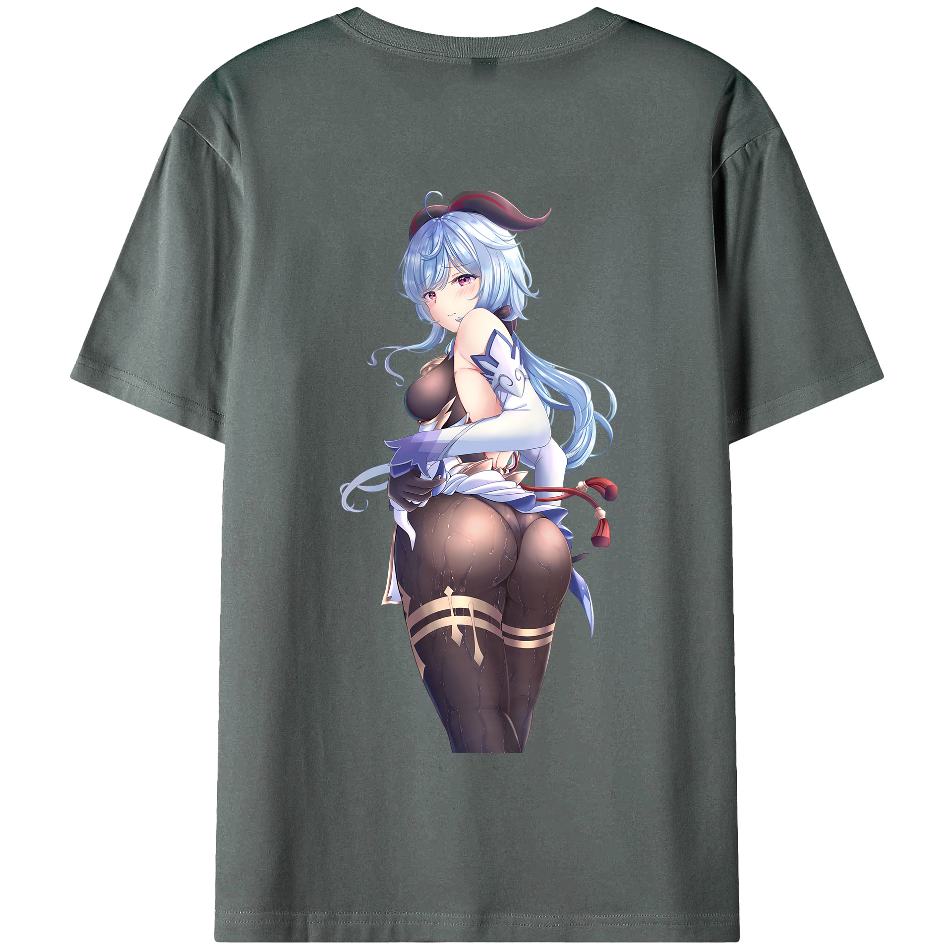 げんし神 甘雨 かんう genshin Ganyu 綿100％半袖Tシャツ（背面プリント）